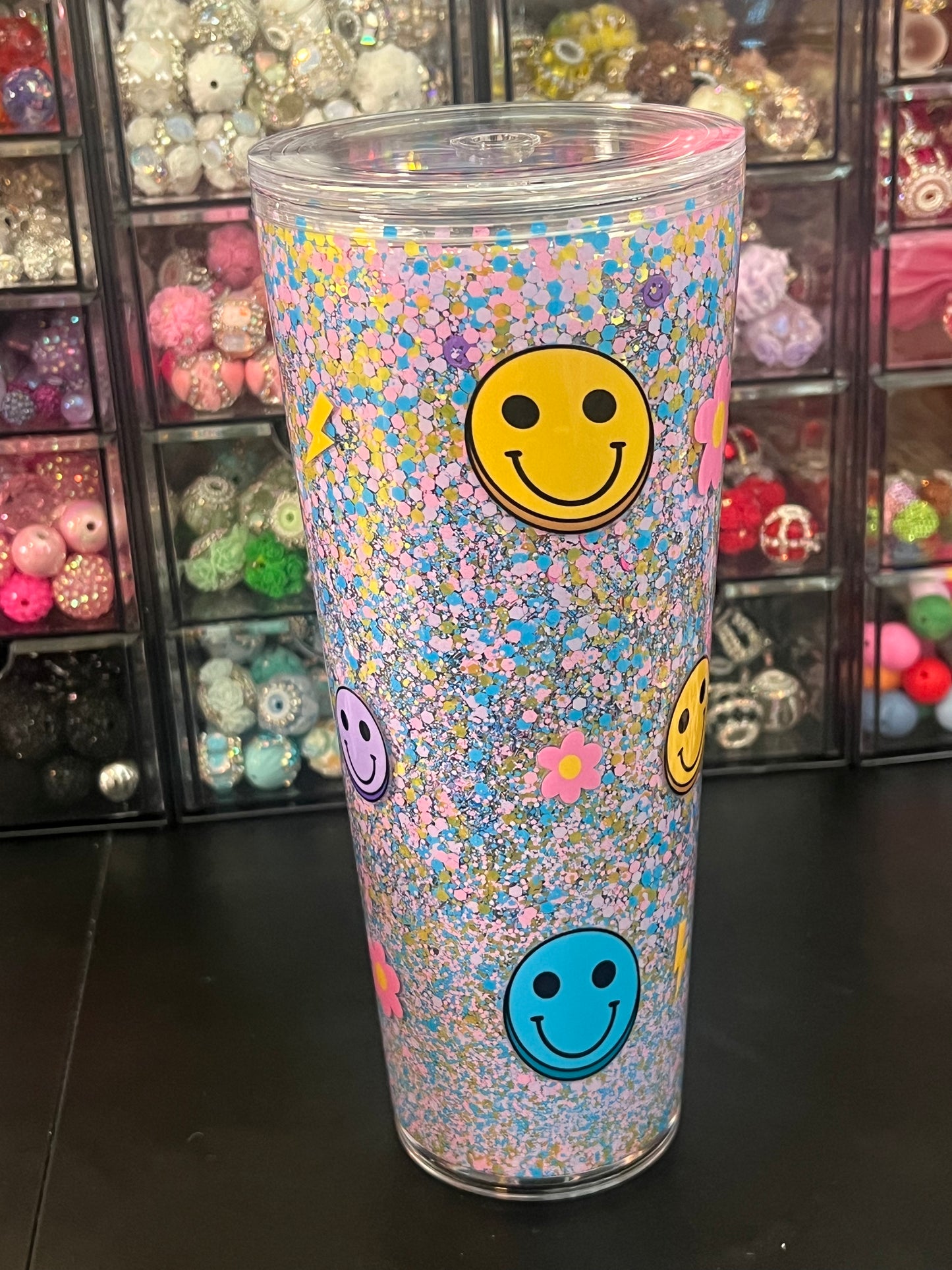 Smiley Face PREMADE TUMBLER