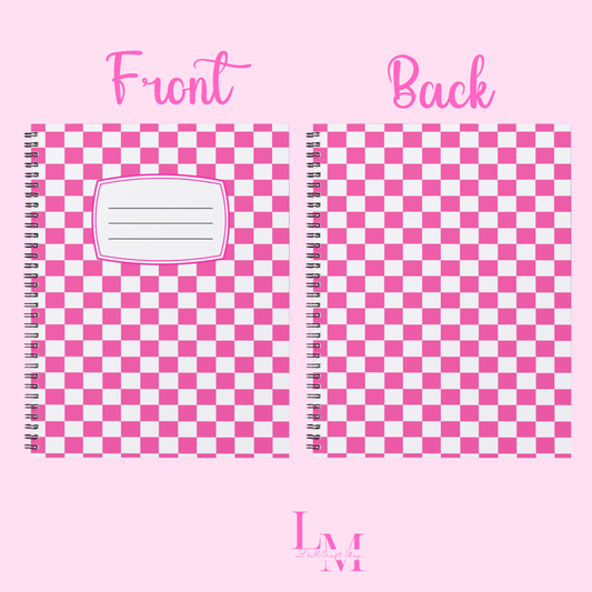 Pink Checkered print Notebook Sticker