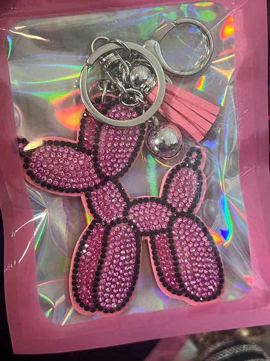 Balloon Dog PINK - Keychain Bling