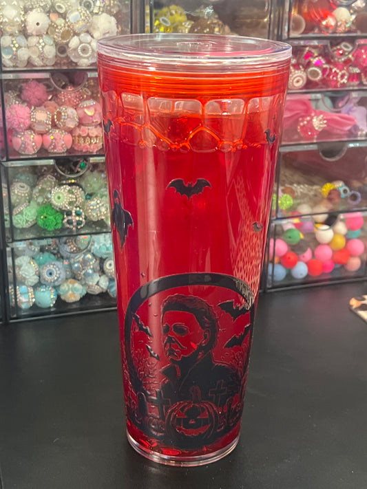 Michael red drip PREMADE TUMBLER