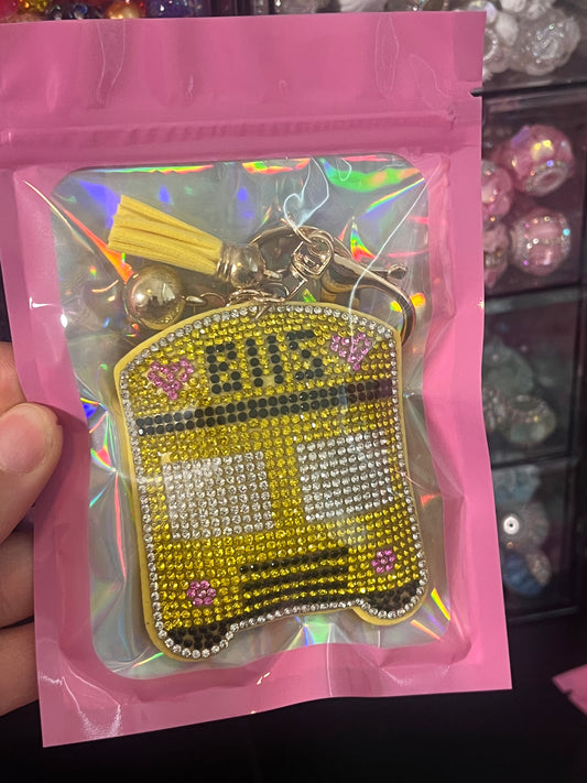 School Bus YELLOW - Keychain Bling