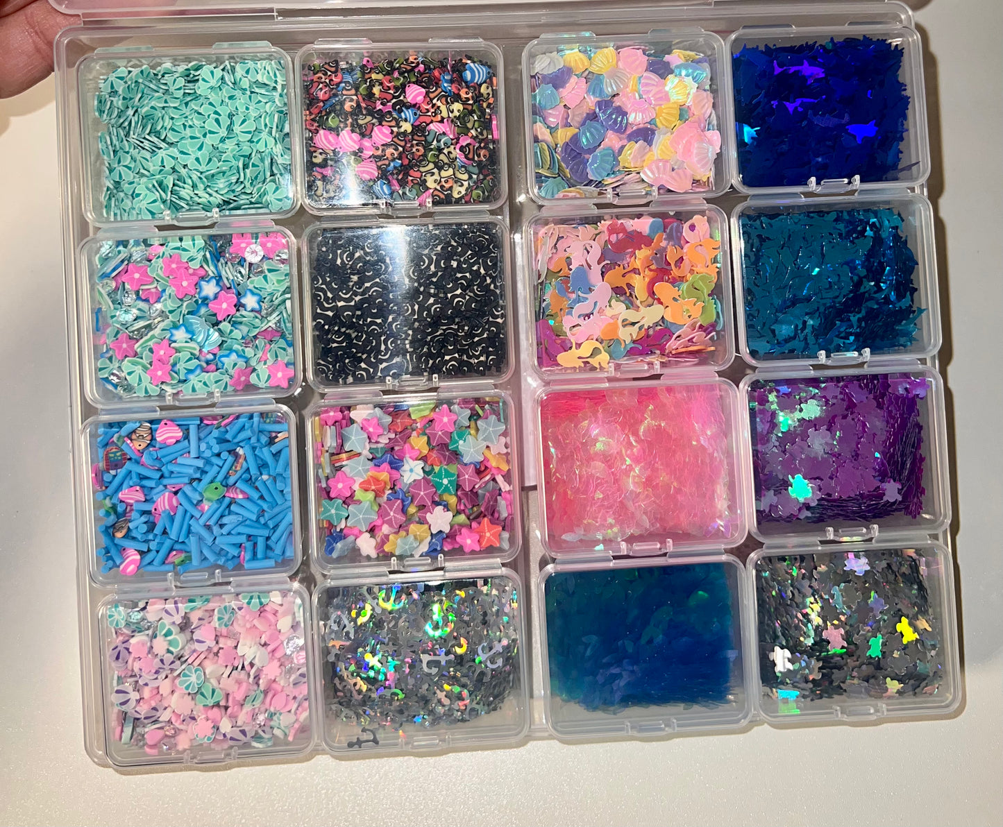 BEACH Theme Clay & Shaped Glitter Mixed Bundle